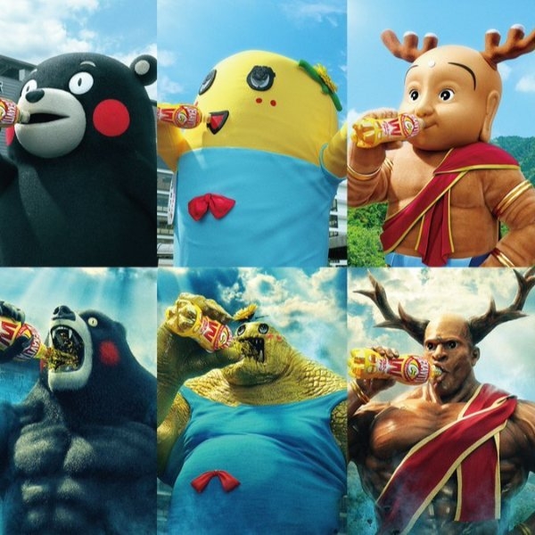 惡搞無極限！日本 5 大吉祥物代言精力飲料，熊本熊、船梨精一喝完變身猛男怪獸大爆發！