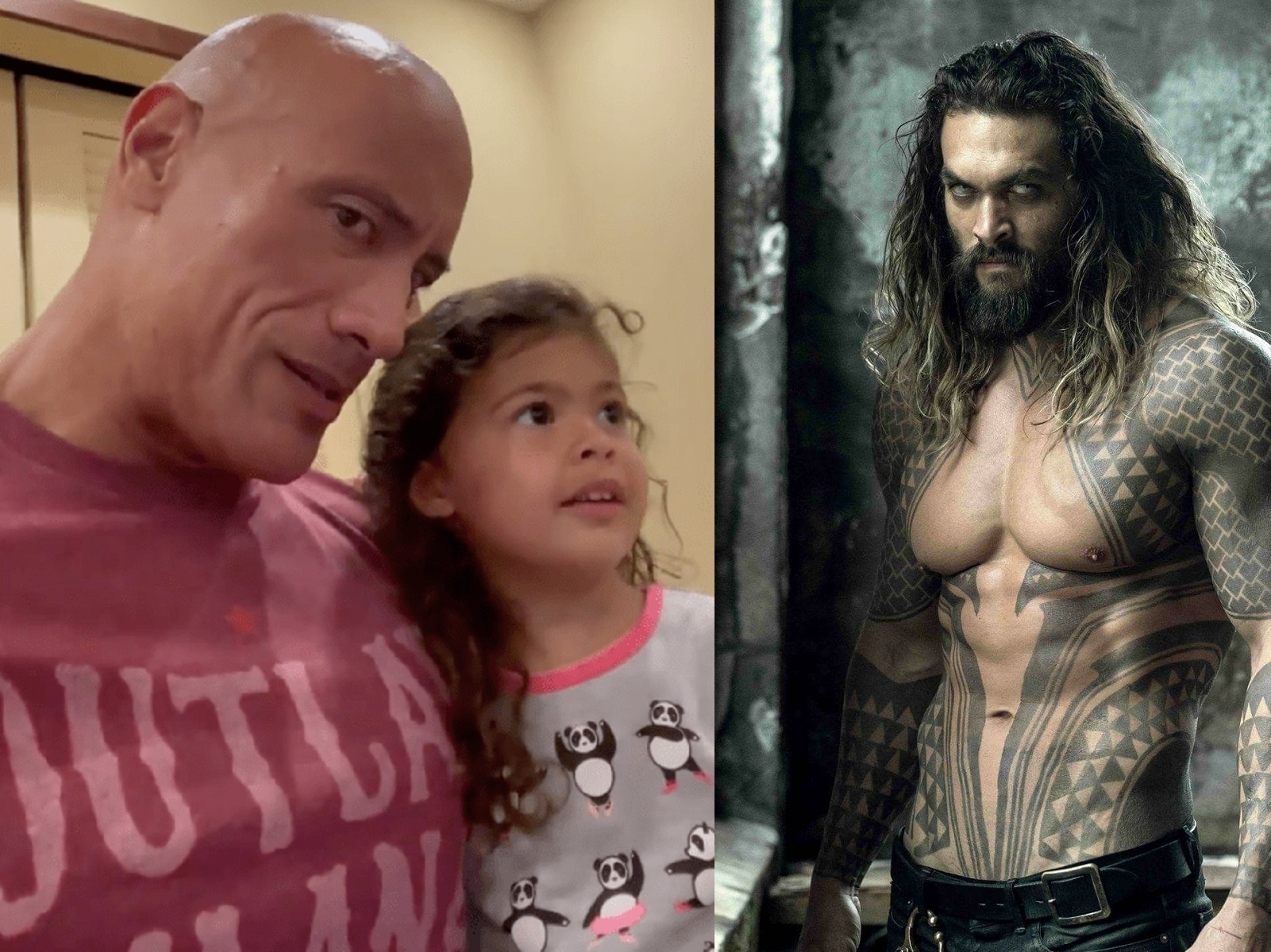 巨石強森女兒迷上《水行俠》傑森摩莫亞，同為 DC 肌肉壯漢老爸超吃醋！