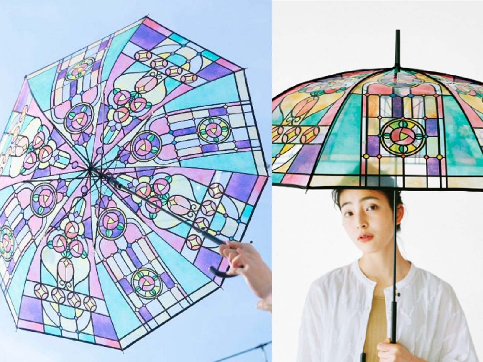 日本推出絕美「教堂彩繪玻璃」雨傘，下雨天的街頭身影一瞬間浪漫起來～