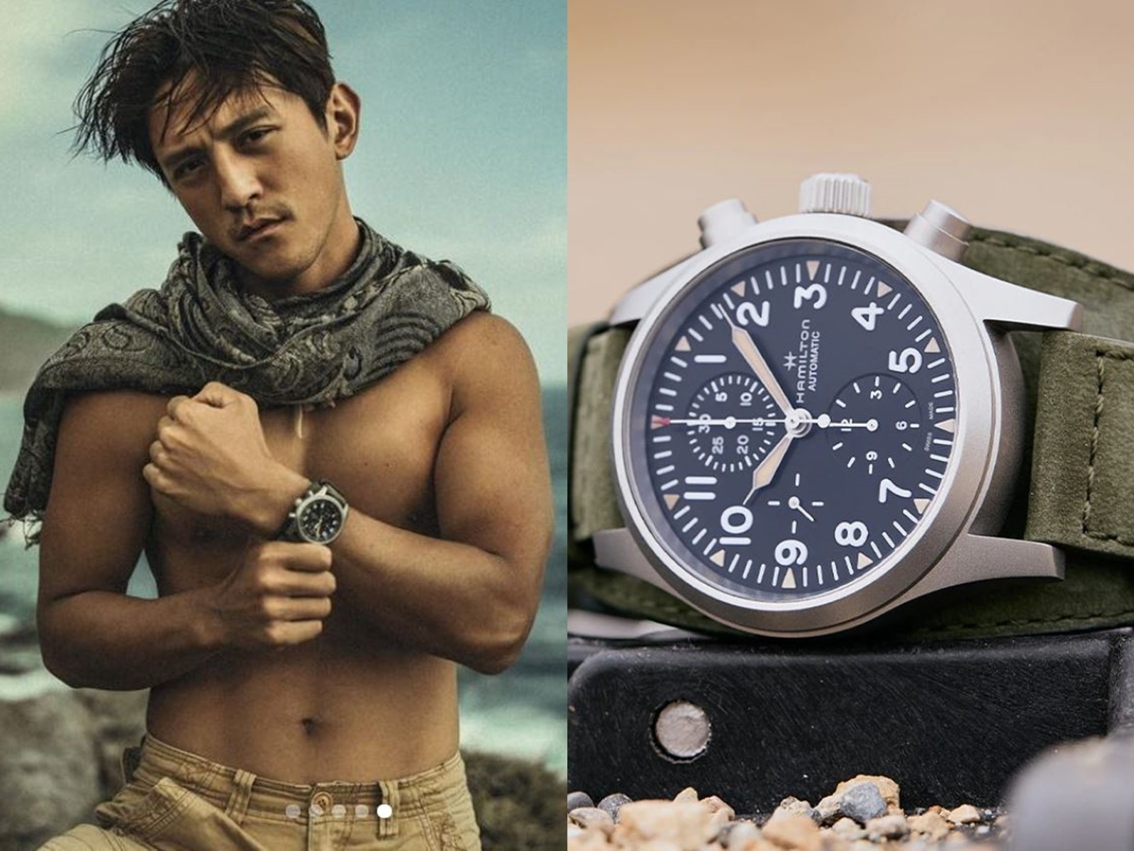 漢米爾頓用經典軍事風範收服 OUTDOOR 男神！卡其陸戰系列腕錶陪你上山下海的好兄弟！