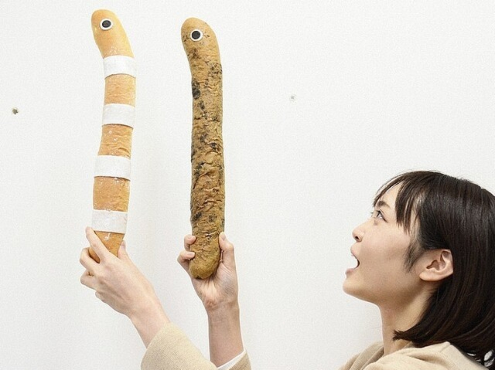 日本京都水族館推出「超巨大花園鰻麵包」，長度直接超越鄉民的 30 公分！