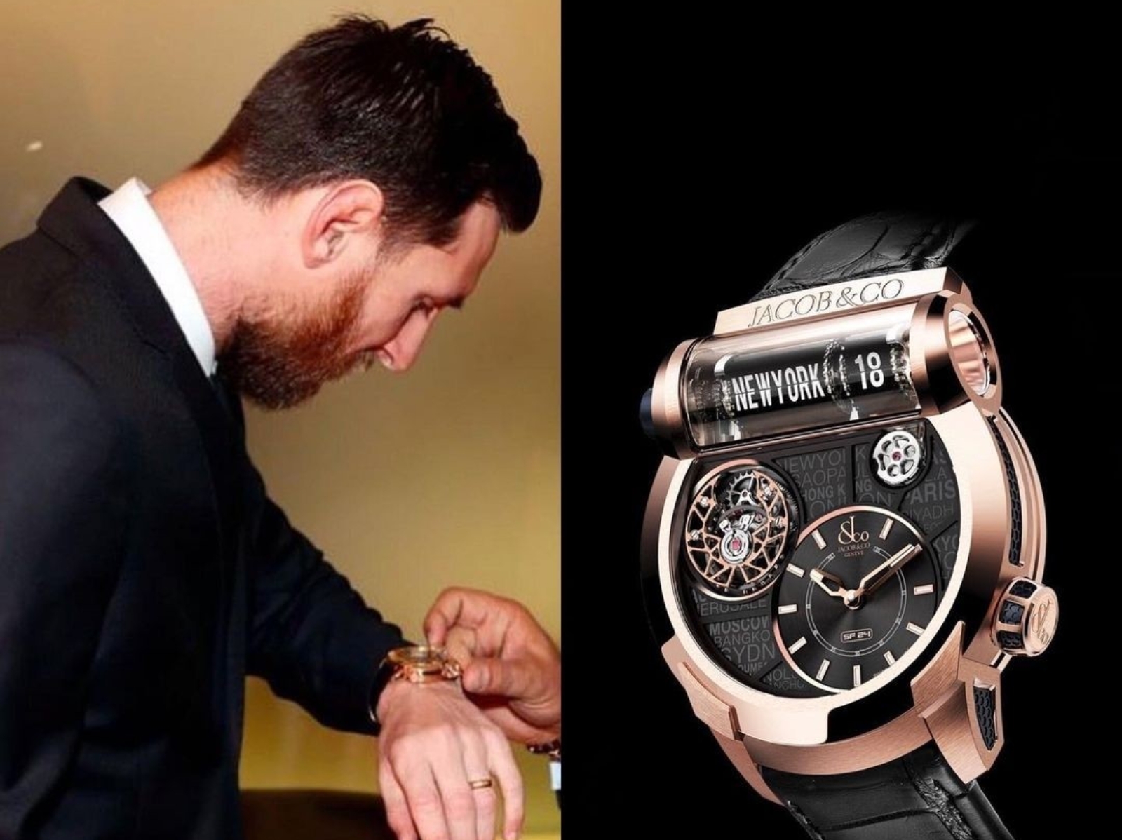梅西與知名腕錶 Jacob & Co 正式簽約並推出聯名手錶，帥度完全不輸勞力士黑水鬼！