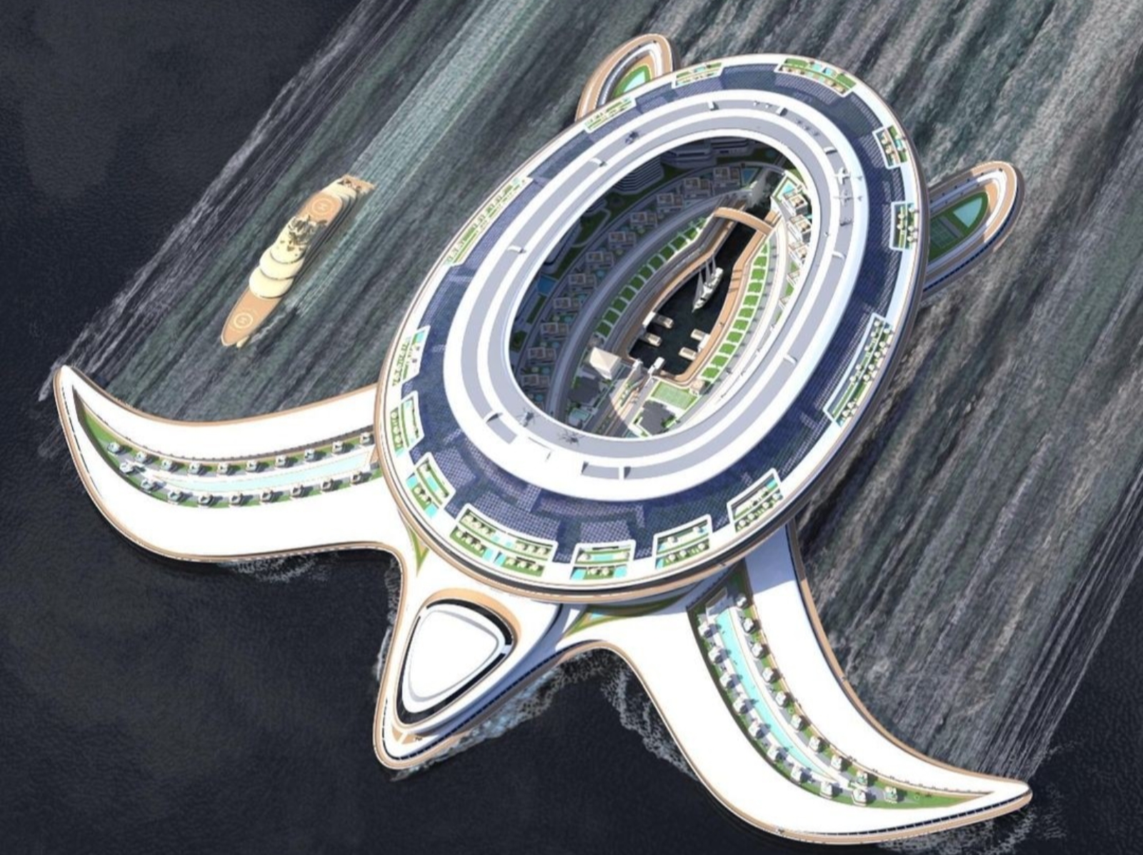 沙烏地阿拉伯將斥資 80 億美元打造全球最大「海龜外形郵輪」，內有獨棟別墅、公園、酒店超奢華！