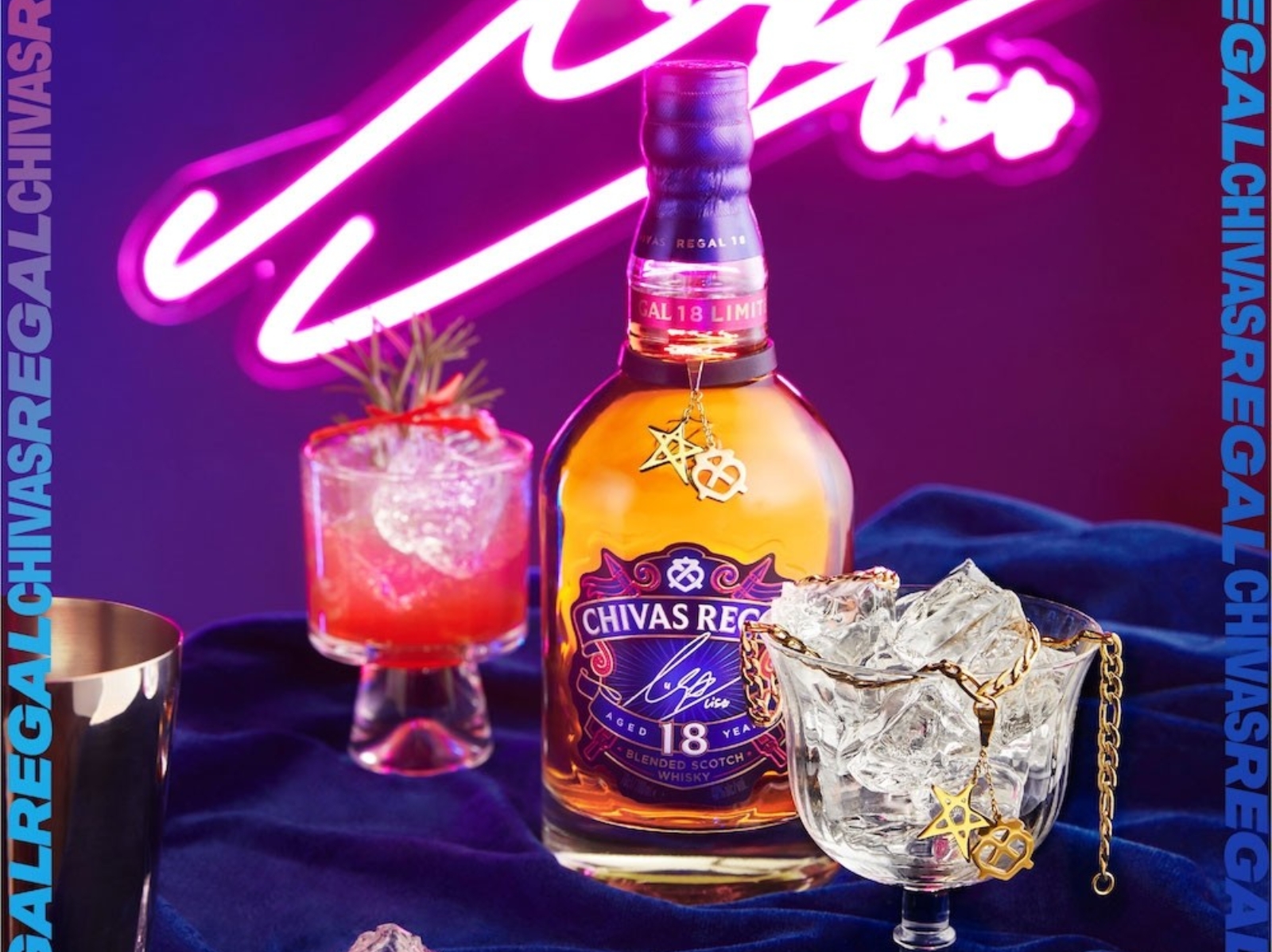 「LISA × CHIVAS 18 年」限量版威士忌華麗登場，18K 金聯名 Chocker 設計欠收藏！