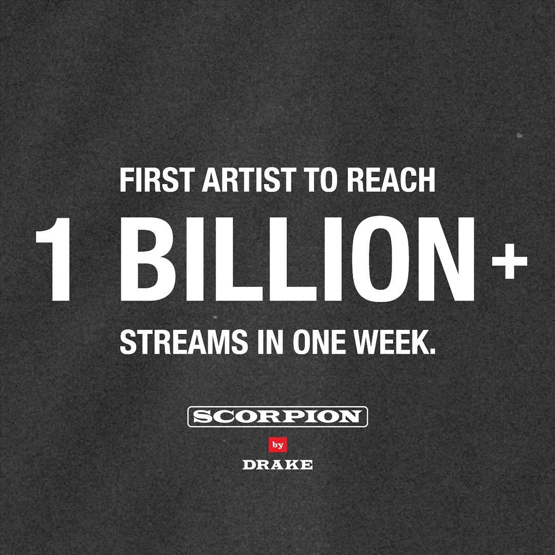 「神專」製造機！Drake 成為樂史上第一位發行首週就突破 10 億次串流點聽數的歌手！