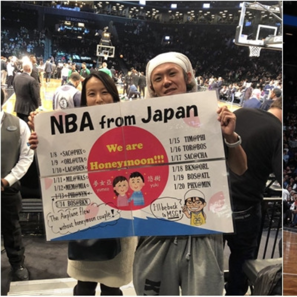 超狂蜜月！日本新婚夫妻挑戰在 13 天內看 13 場 NBA 比賽，網友直呼「也太令人羨慕」！