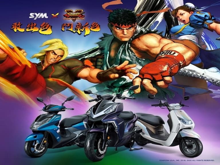 《SYM x 快打旋風V》最狂跨海聯名,經典角色代言~