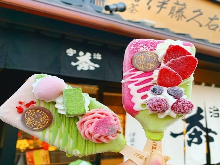 京都宇治老店「抹茶聖代冰棒」太夢幻，堪稱網美打卡聖品！