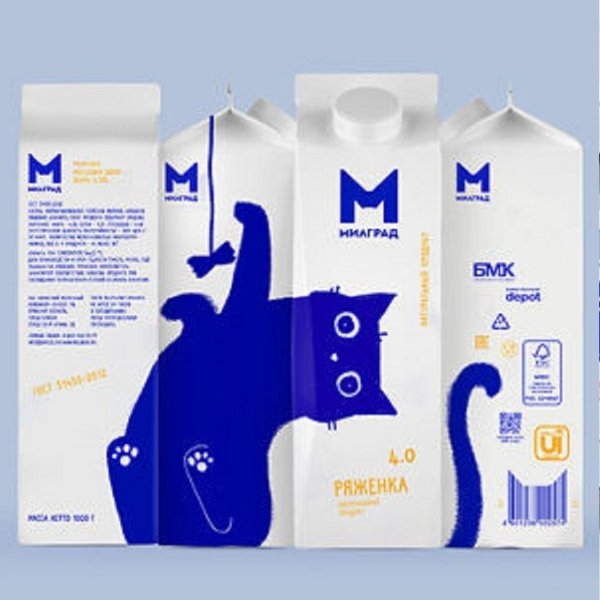 好想買！俄羅斯品牌推出「藍貓牛奶盒」全新包裝，治癒可愛到讓所有貓奴為之瘋狂！