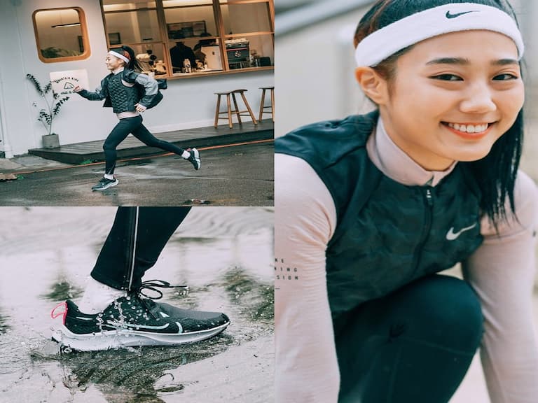 假日靈感救星！跟著韓勾ㄟ金針菇穿上 NIKE SHIELD 冬日跑步裝備，一起探索台北「跑趣地圖」