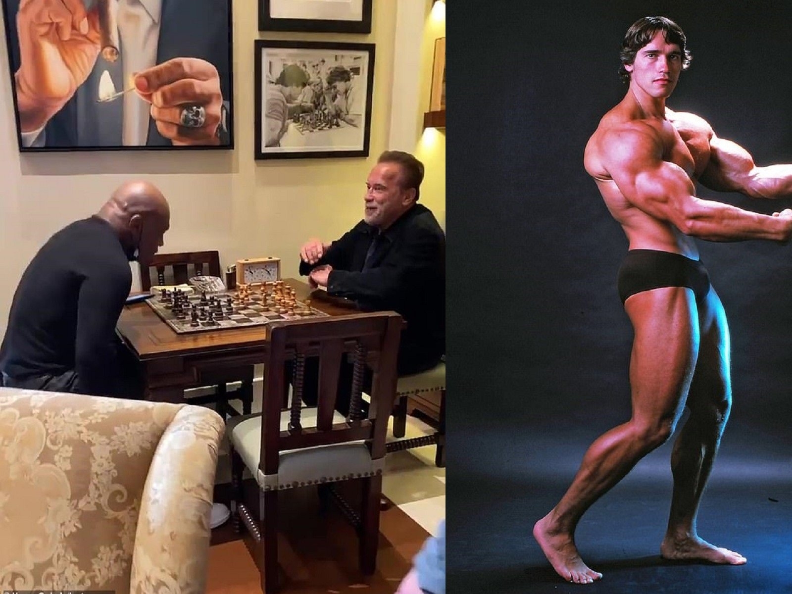 兩大傳奇硬漢！阿諾邀請「拳王泰森」來家裡下西洋棋，肌肉猛男互相鬥智！