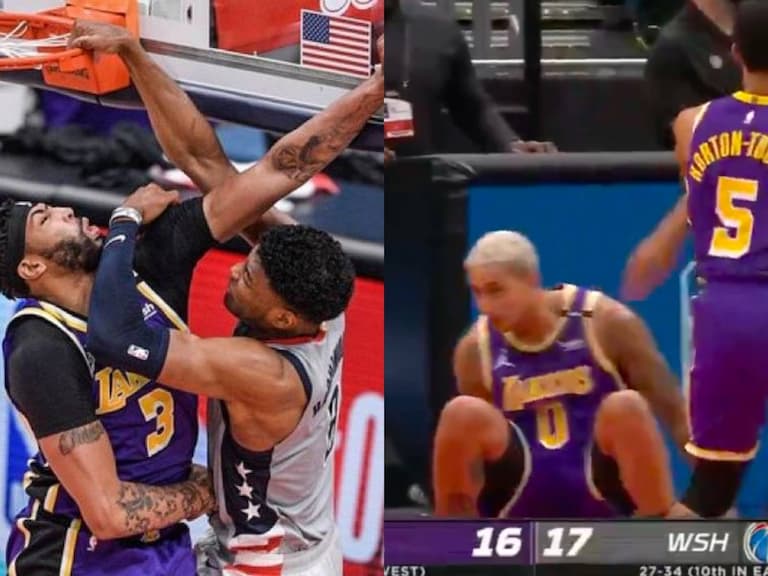 NBA／沒有詹皇就被灌到爆！湖人 Anthony Davis、Kuzma 被人瘋狂「顏扣」跌坐在地超落魄⋯