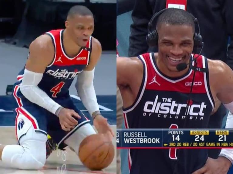 NBA/拚命也要贏!「忍者龜」Westbrook 跪著還能運球進攻,賽後破大三元成績紀錄超級開心~