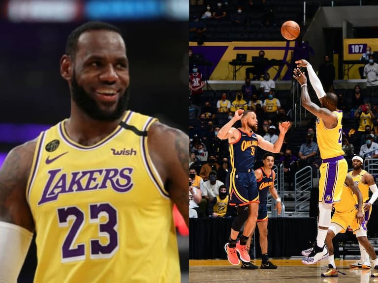NBA/神表現!「詹皇」LeBron James 轟 22+11+10 戰勝勇士,34 英尺超誇張三分球嗨翻球迷~