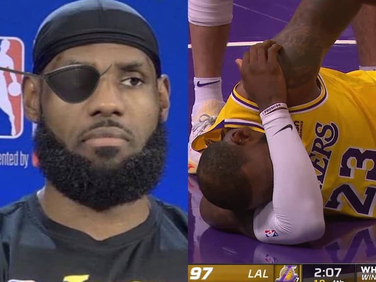 NBA/就是要贏!LeBron James 今日出戰勇士被「插眼」倒地不起,賽後表示:就算戴海盜眼罩也會出戰