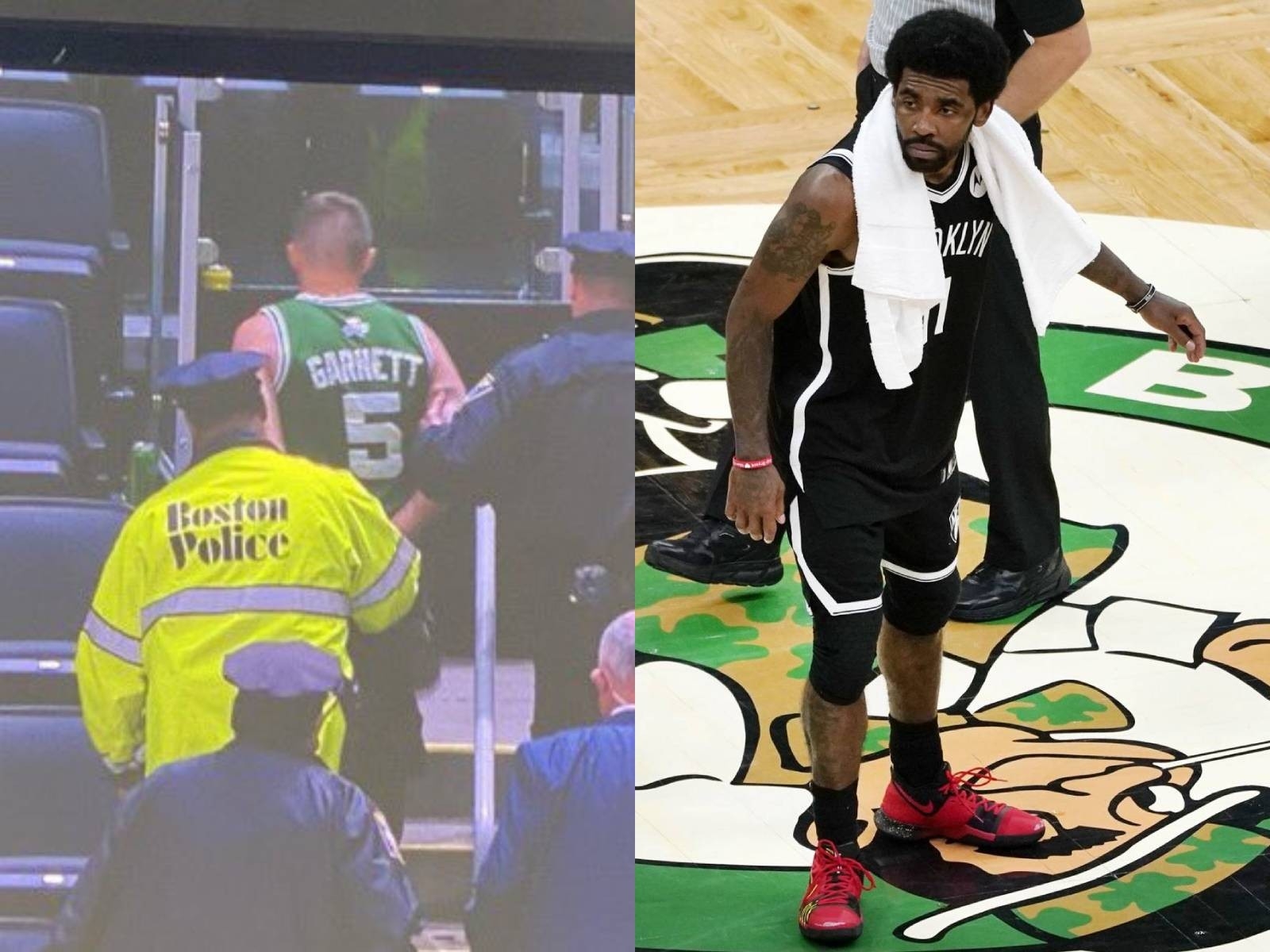 NBA／打人喊救人！Kyrie Irving 故意踩敵隊 Logo 被球迷「丟水瓶」，本人表示：潛在種族主義
