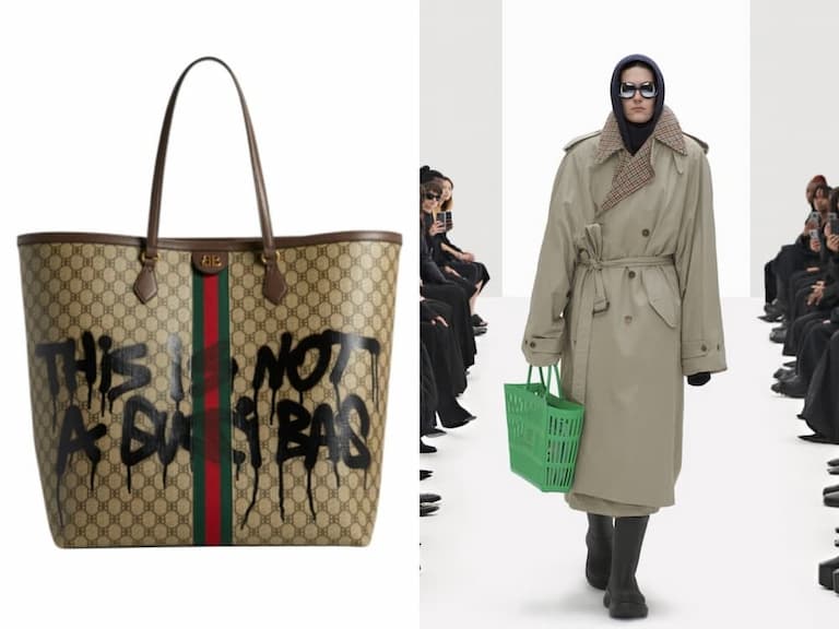 大膽行徑再一發！Balenciaga 2022 春季系列，GUCCI 包、菜籃和塑膠袋都被玩弄了！