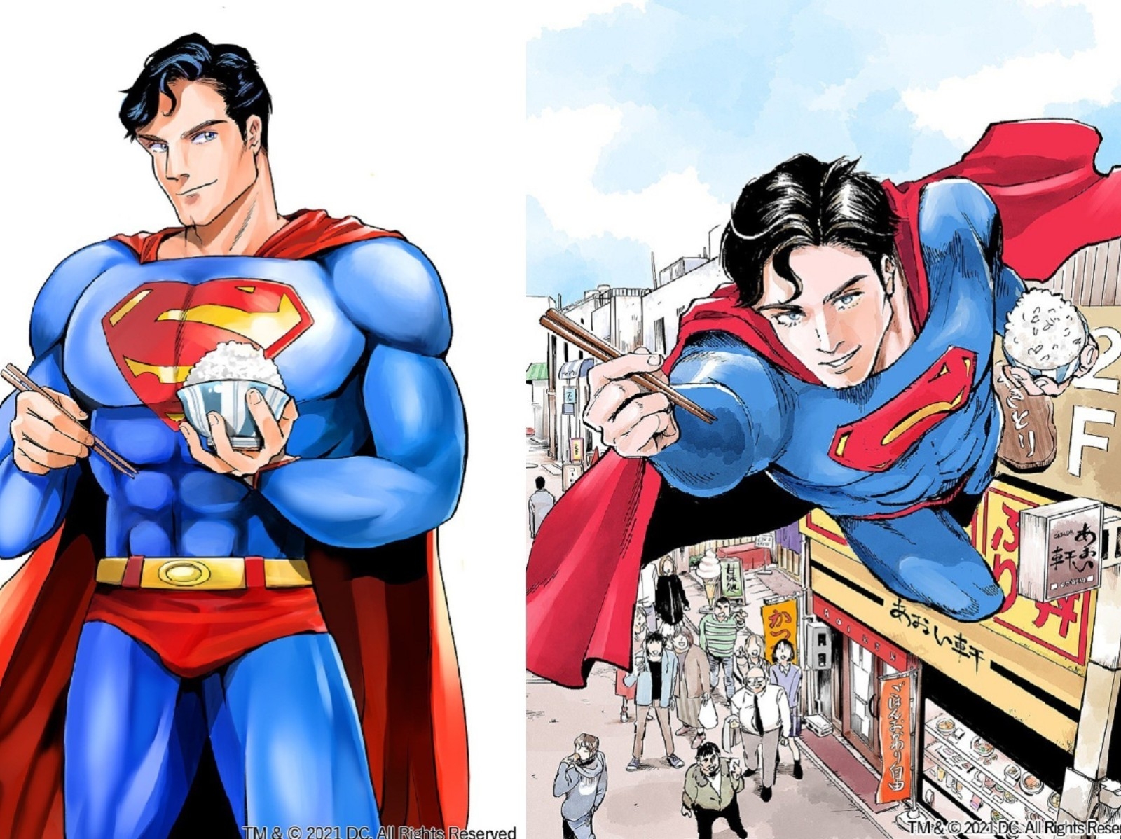 DC 與日本漫畫家獨家合作「超級英雄也會餓」番外篇，超人爆吃日式丼飯料理！