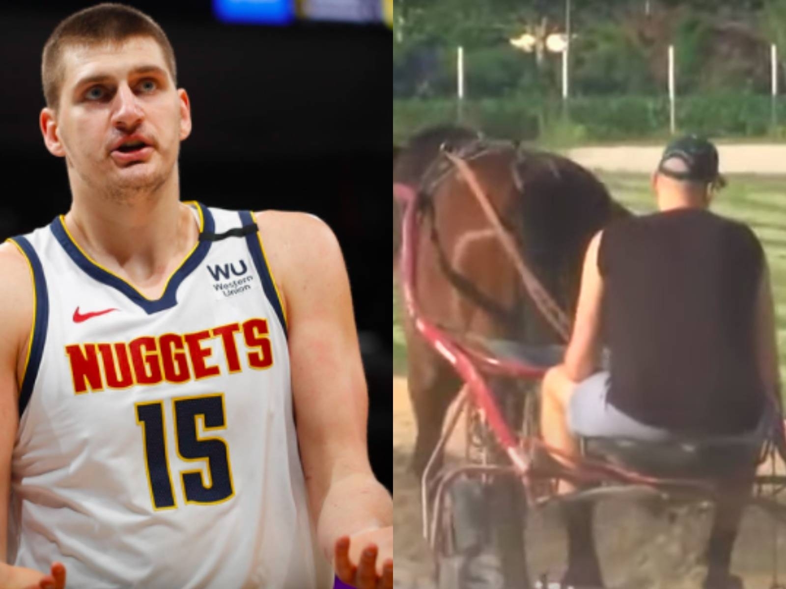 NBA／古羅馬戰士登場！129 公斤的 Nikola Jokic「坐馬車」享受悠閒時光，愛馬載著他四處奔跑～
