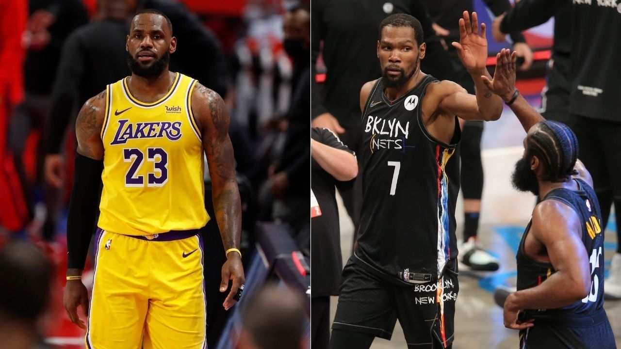 左為「詹皇」LeBron James 、右為 Kevin Durant