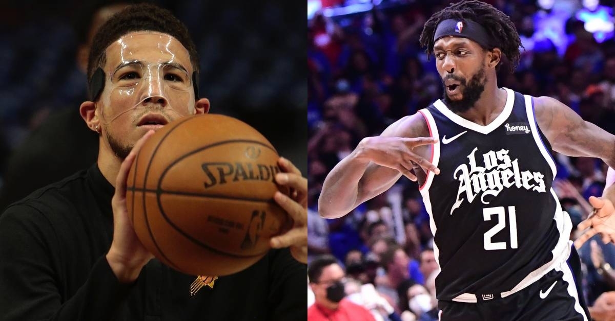 左為太陽球星 Devin Booker 右為快艇 Patrick Beverley