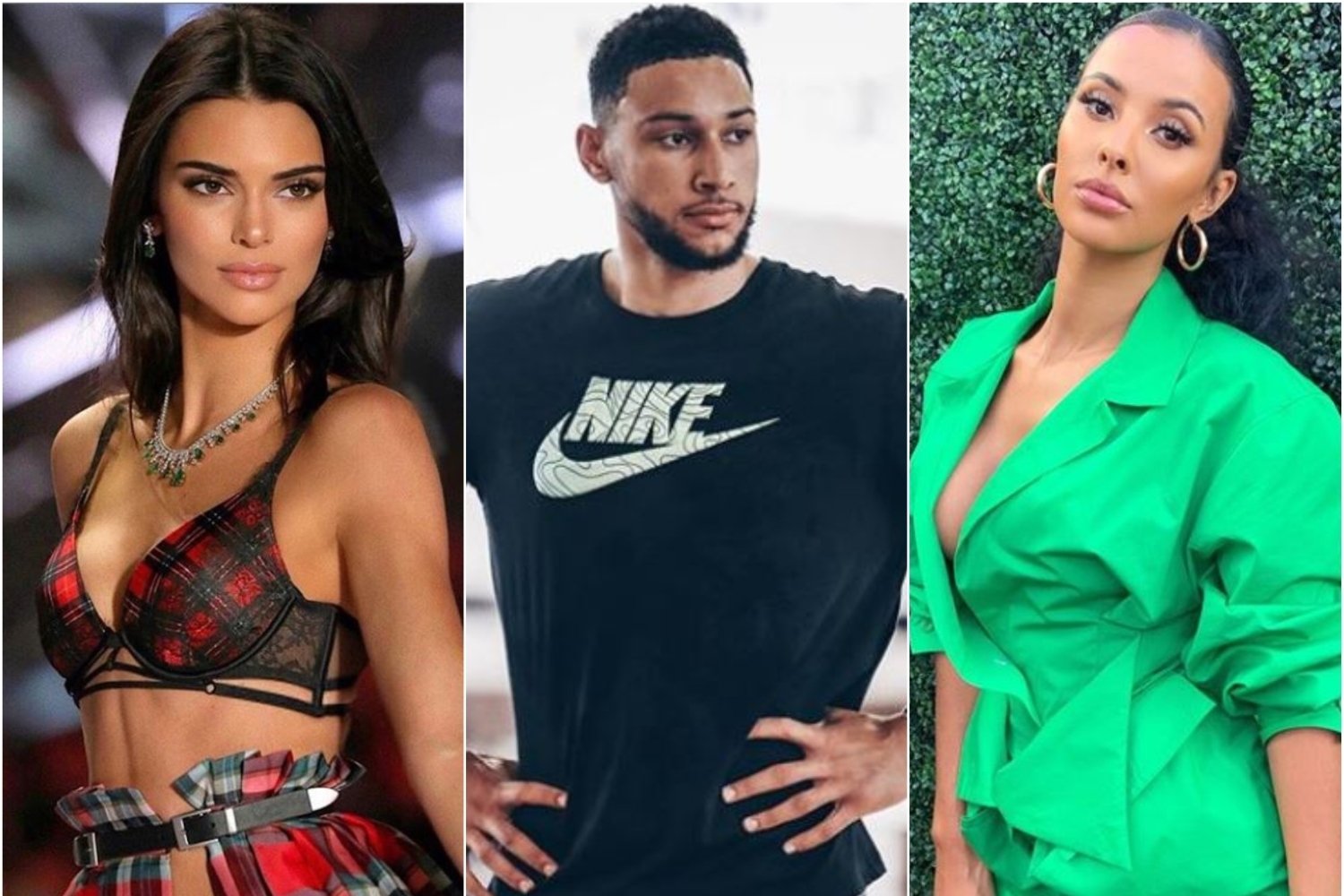 （由左至右）超模 Kendall Jenner、NBA 球星Ben Simmons、英國火辣主持人 Maya Jama