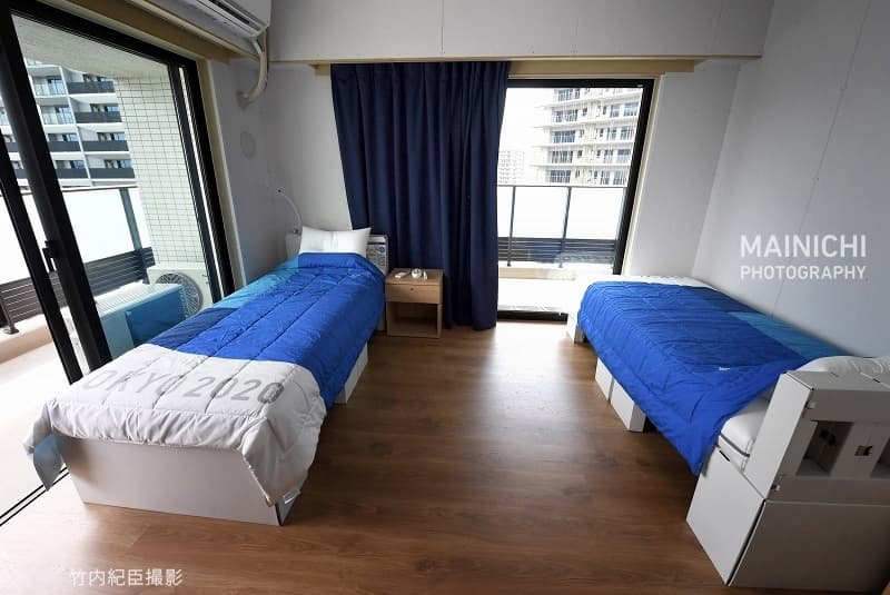 東京奧運的紙板床、房間