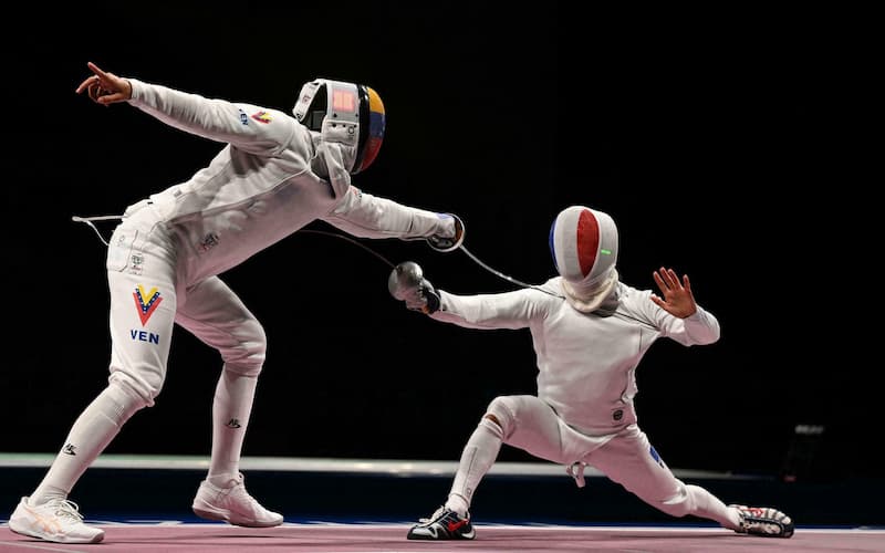 Limardo 與今年東京奧運拿下金牌的法國選手 Romain Cannone 對戰畫面