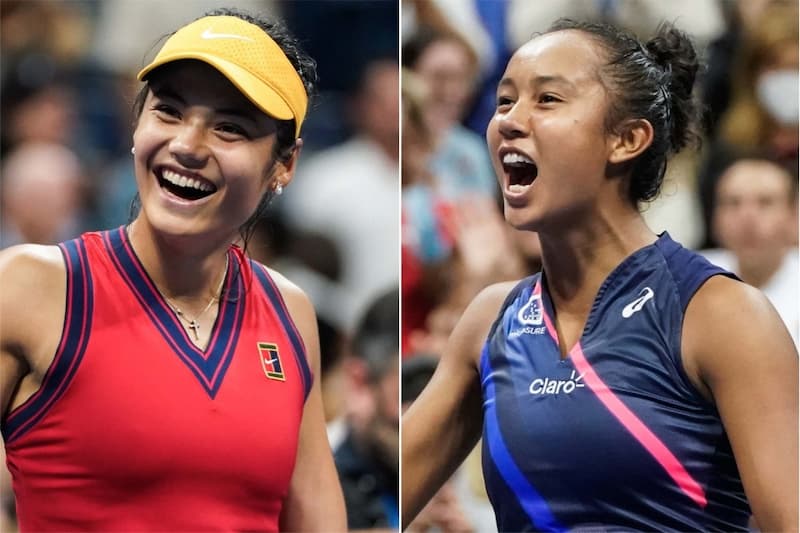 美網決賽中的 Raducanu 和對手 Leylah Fernandez，兩人皆為 20 歲以下選手，同樣擁有亞裔血統