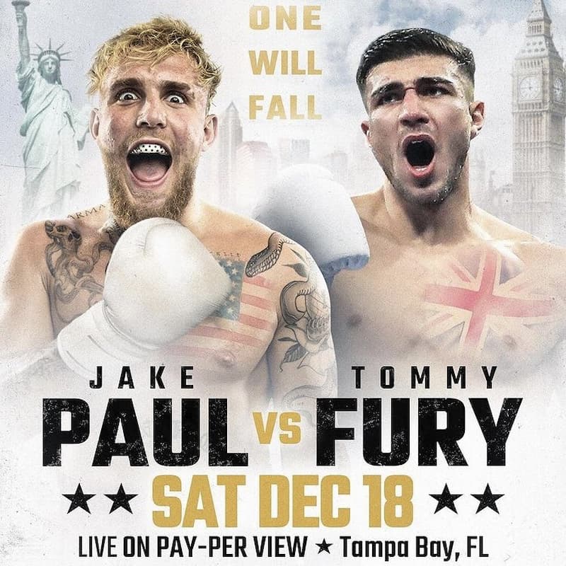 網紅屁孩保羅（Jake Paul）與「重量級拳王」Tyson Fury 弟弟 Tommy Fury 對戰