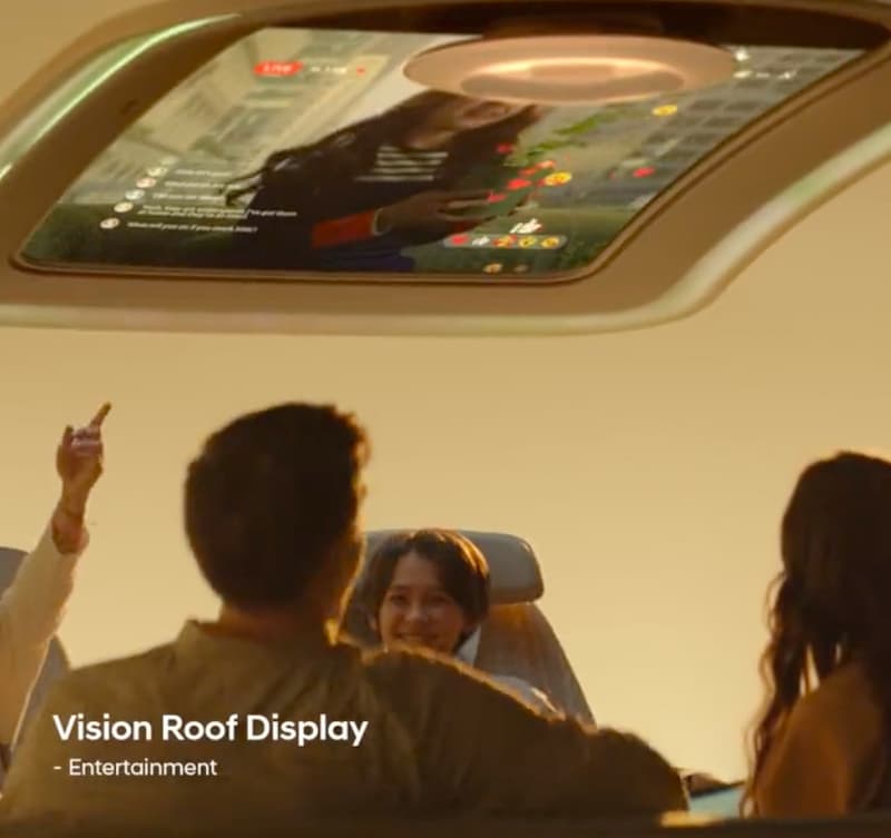 車內駕駛、乘客能藉由車頂全景螢幕來增加趣味性