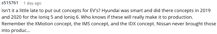 網友：推出電動概念車是不是有點晚了？
