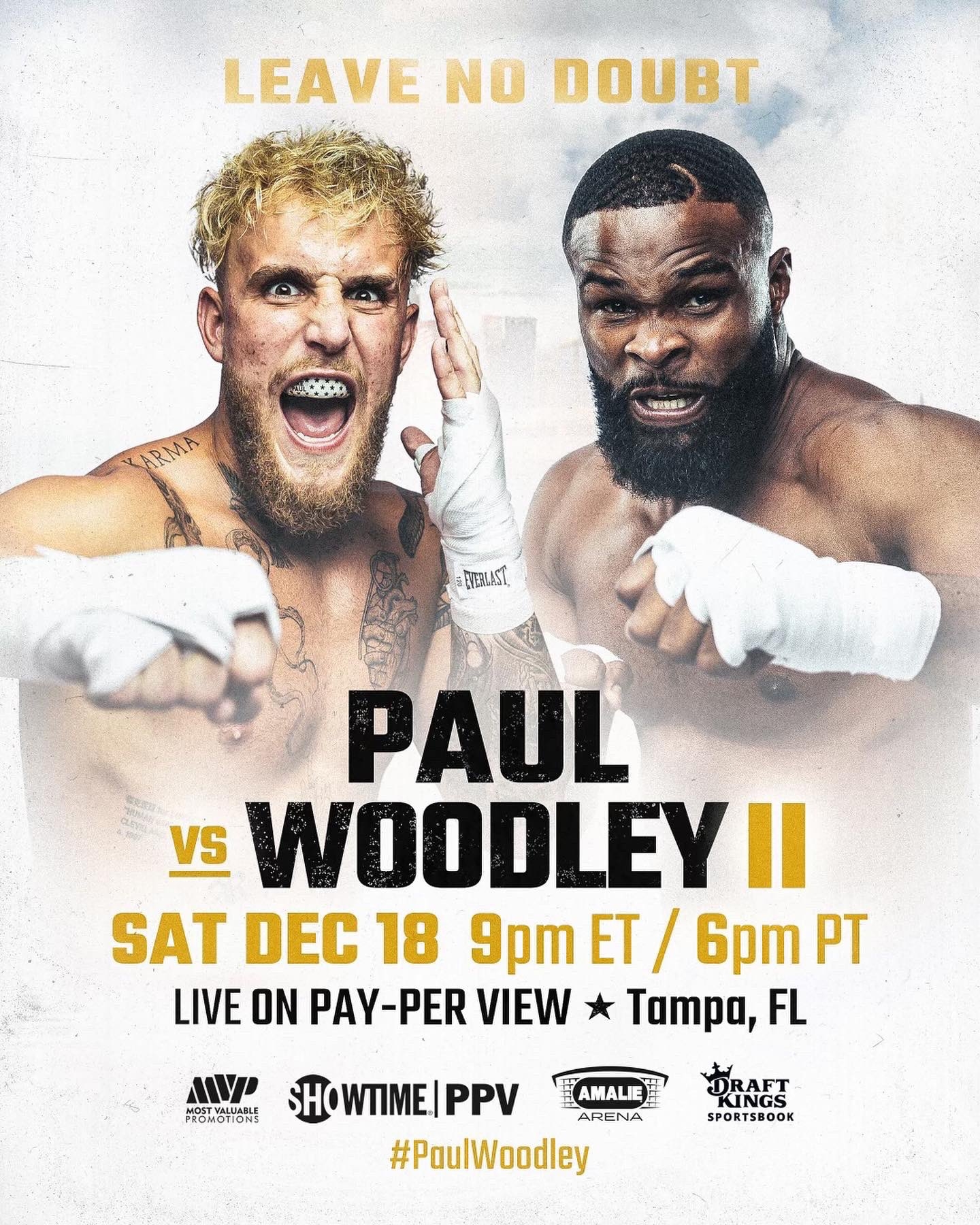 Jake Paul 與 Tyron Woodley 舉行二次會戰