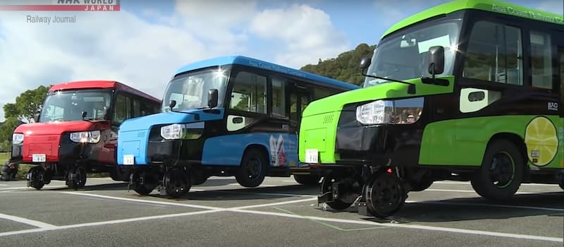 日本近日推出一款「兩用車」是巴士也是火車