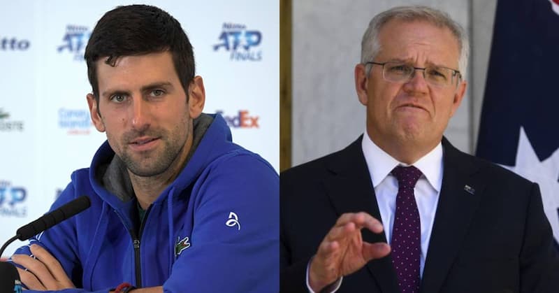 「世界網球球王」Novak Djokovic 與澳洲總理 Scott Morrison