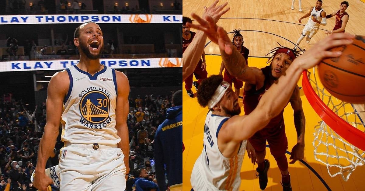 「湯神」Klay Thompson 回歸灌籃，讓 Curry 非常開心，賽後還表示：「太強了」