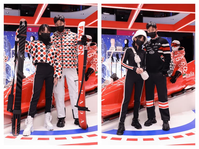 全新 “PRADA ON ICE” 期間限定店在新光三越A11,以 PRADA 標誌性風格的煥新演繹冬季運動世界