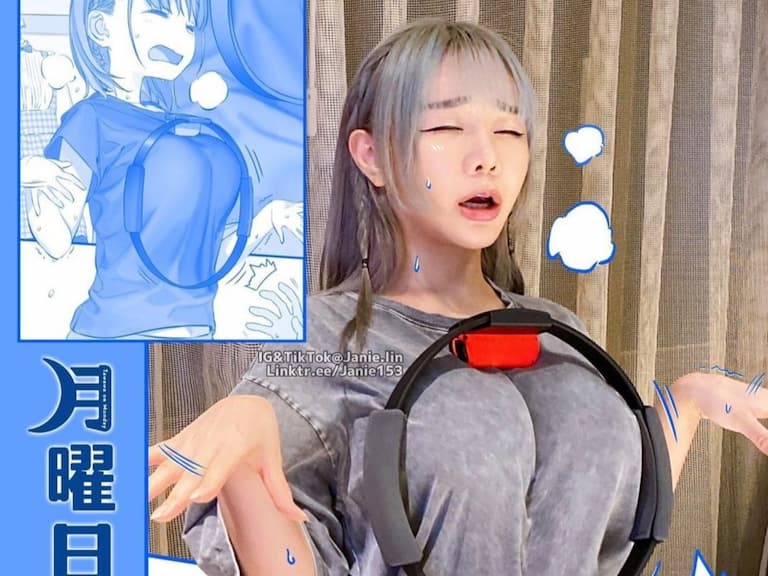 【野生抓正妹】百萬網紅 JANiE 泥泥 Cosplay 日漫「星期一的豐滿」經典畫面，神還原女主角的超巨乳！