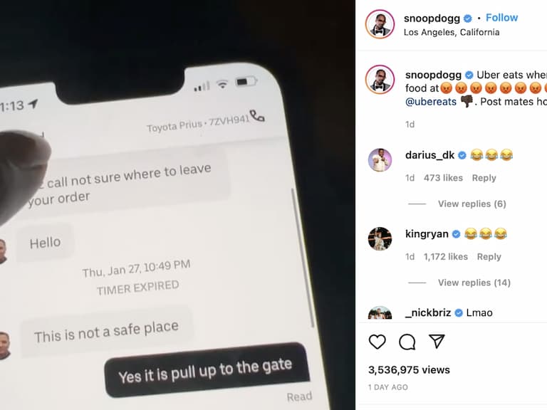 Snoop Dogg 公開怒罵 Uber Eats 外送員拿錢不給貨，遭對方提告上法院！