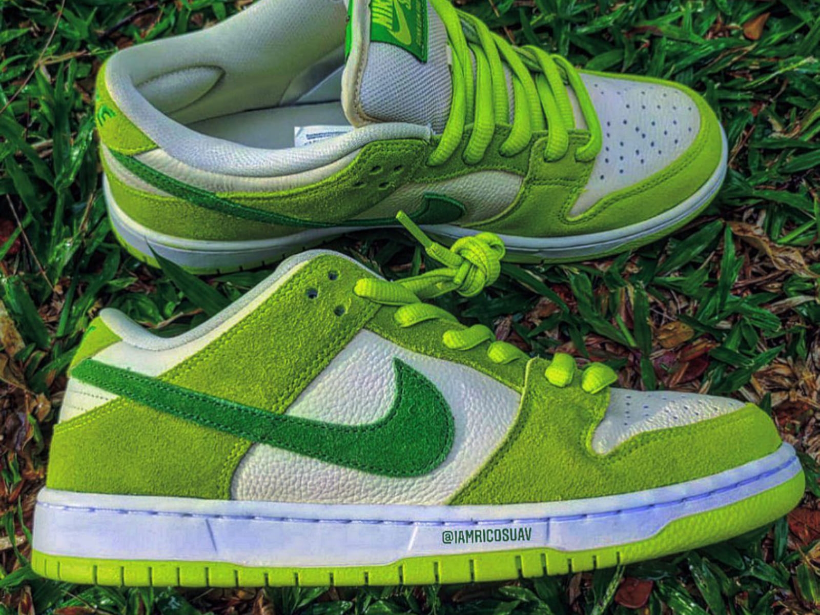 Nike SB Dunk Low「Green Apple」青蘋果配色 2022 夏季登場，麂皮、螢光綠、鞋舌內亮點千萬不能錯過！