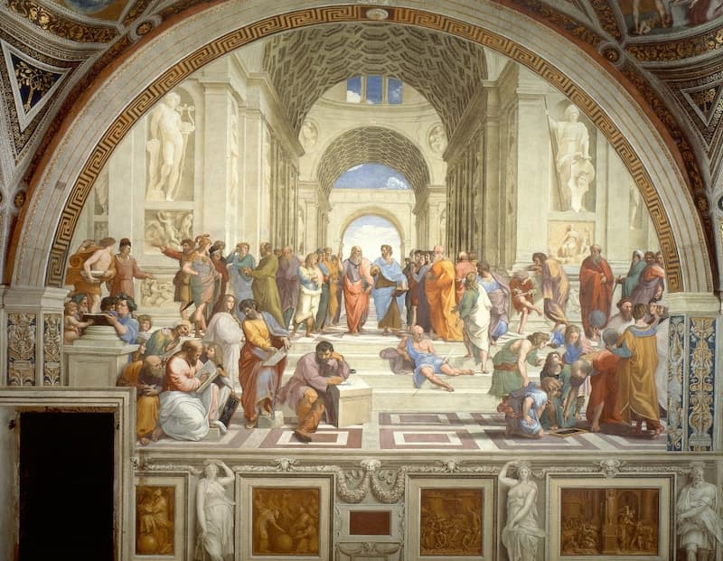 經典名畫「雅典學院」