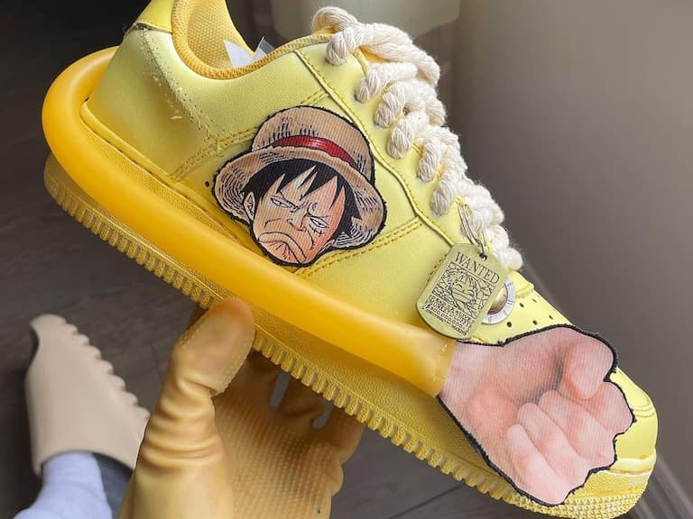《航海王》魯夫 Nike Air Force 1 訂製款,「伸縮自如的橡膠槍」超傳神重現!