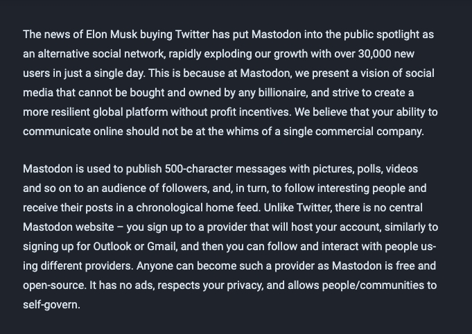 Mastodon 創辦人 Eugen Rochko 就表示一天增加新用戶達到 3 萬人！
