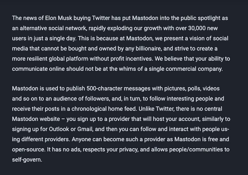 Mastodon 創辦人 Eugen Rochko 就表示一天增加新用戶達到 3 萬人！