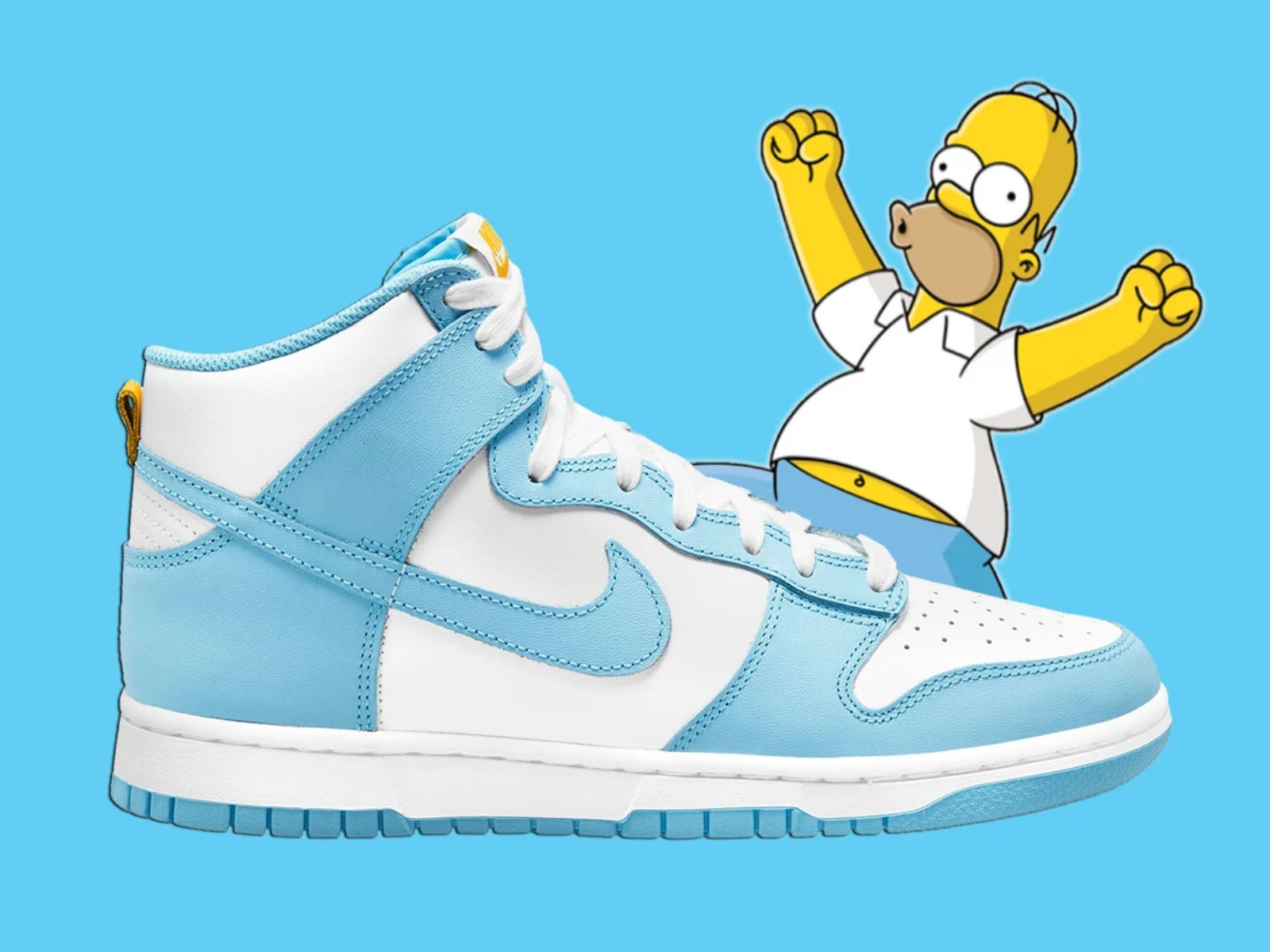 Nike Dunk High 全新配色「Homer Simpson」登場！超經典藍白配色根本是 UNC 絕佳替代方案！