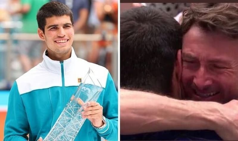 Alcaraz 再拿下邁阿密大師賽時，將人生第一個大師賽冠軍獎盃獻給教練 Juan Carlos Ferrero，因為近期教練的父親去世，兩人當時抱在一起痛哭！