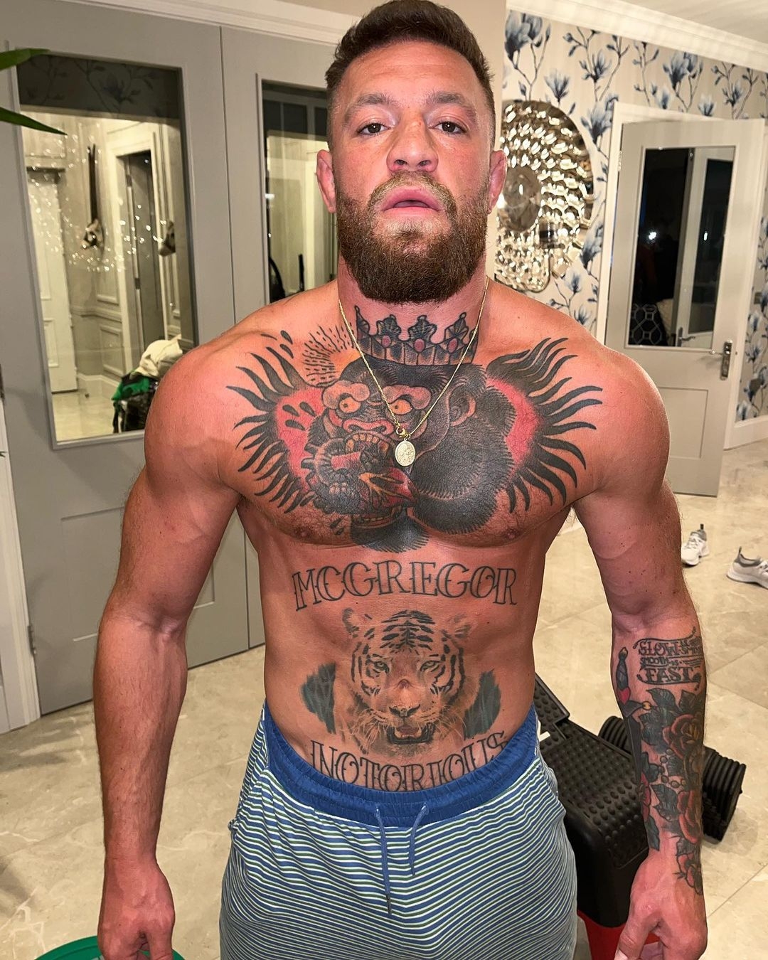 UFC 格鬥天王Conor McGregor 為了在今夏回歸八角籠也積極訓練，身形看似比過去更壯