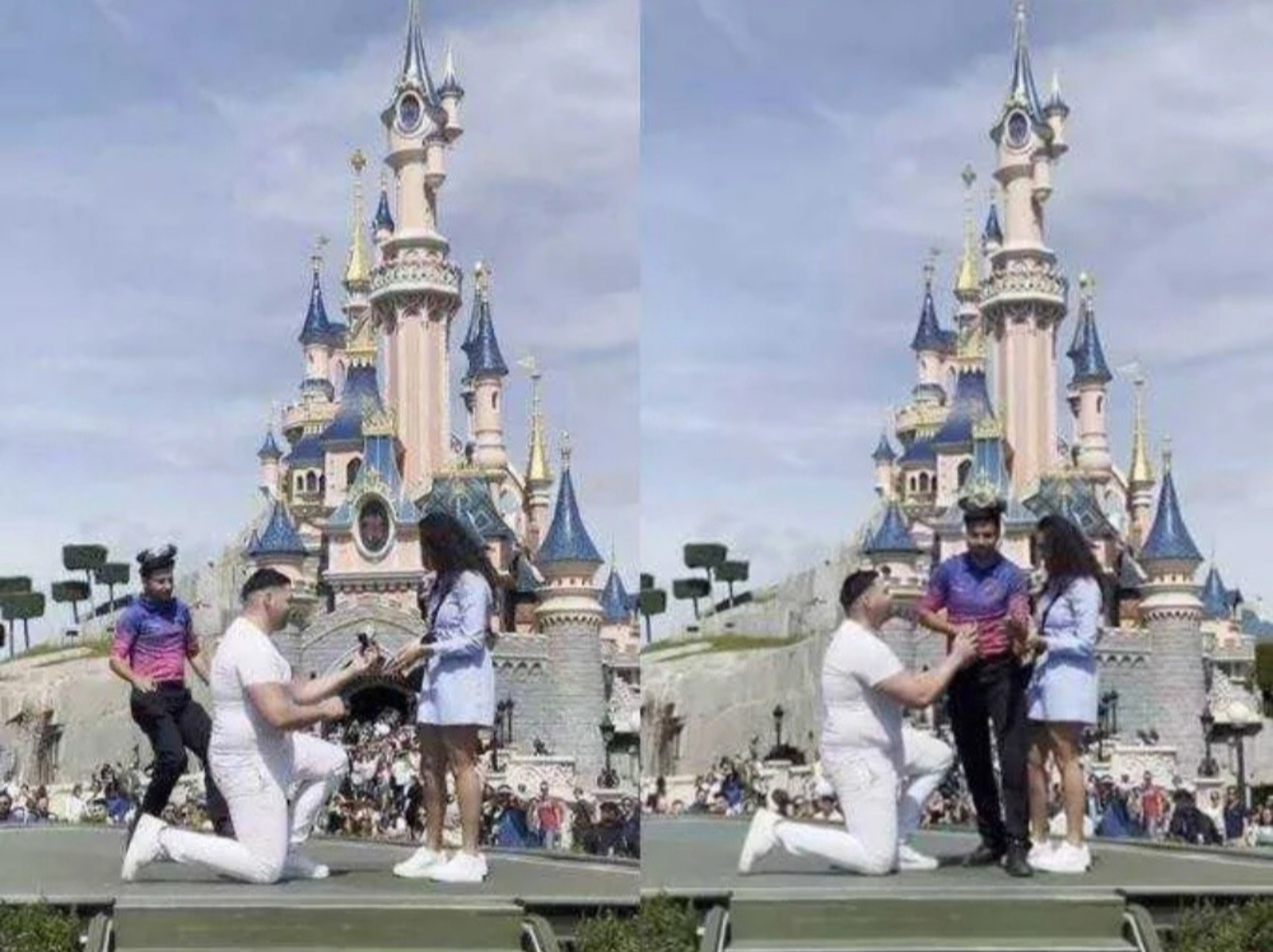 男子在迪士尼樂園浪漫求婚，卻遭工作人員阻止並搶走婚戒！