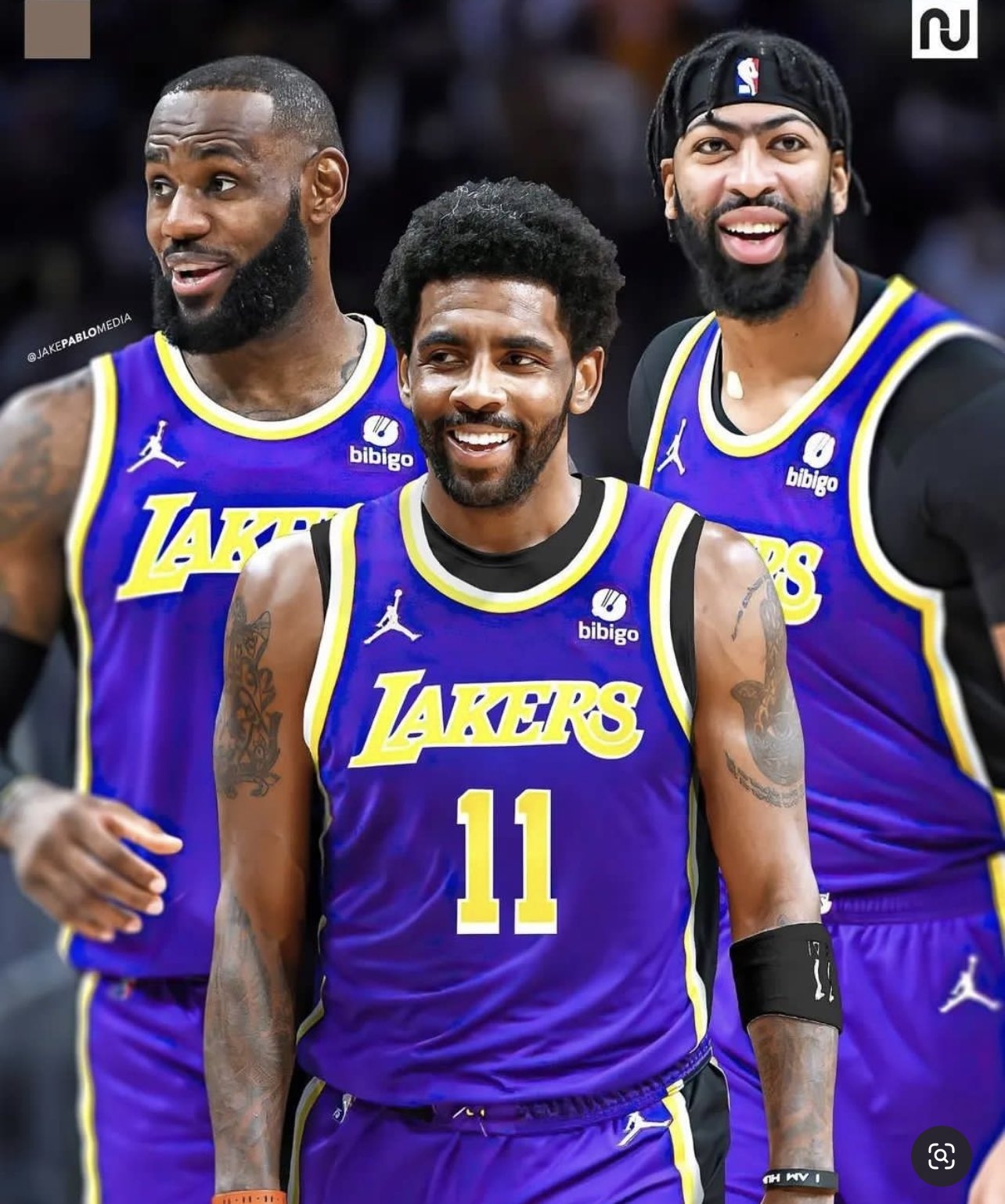 已有球迷製作出 Lebron James、Kyrie Irving、Anthony Davis 三巨頭合體照