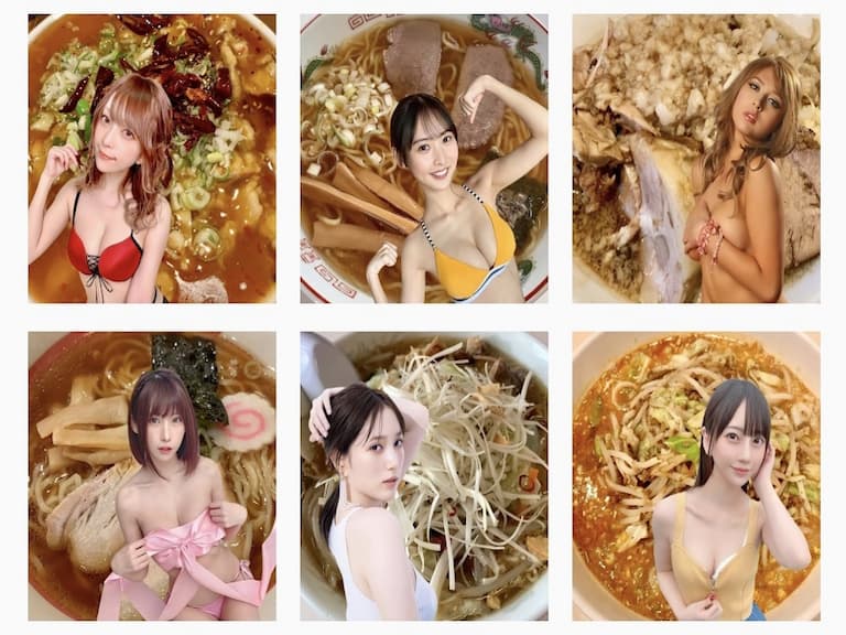 日本謎樣拉麵部落客 IG 結合女優、性感女星作梗圖!竟出現台灣啦啦隊成員「峮峮」!